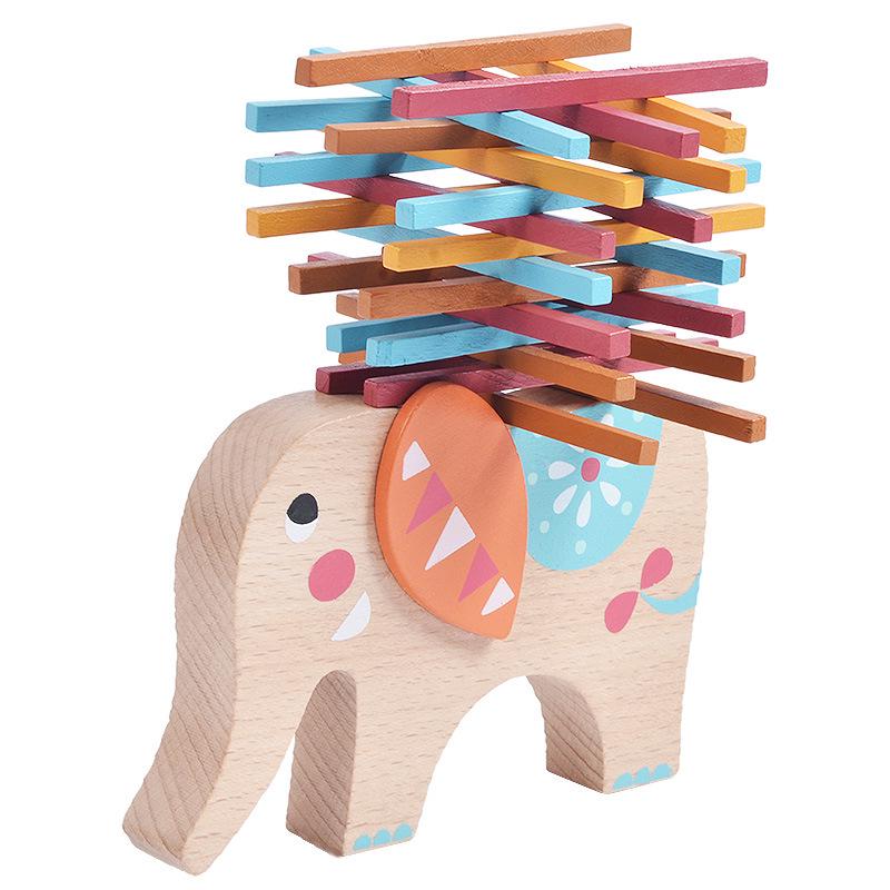 Wooden Elephant Balance Beam Toy To Train Children's Hand Eye Coordination And Concentration, Give Children Birthday And Christmas Gifts