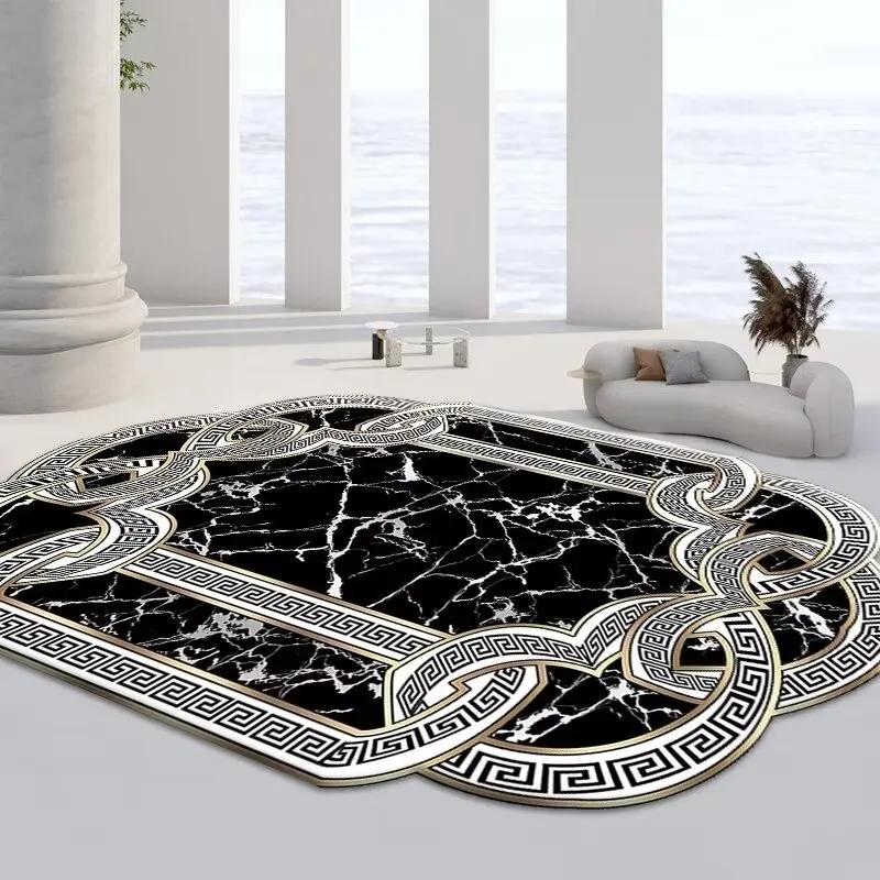 Irregular Gold Carpets for Living Room Home Decoration Bedroom Carpets Non-slip Large Size Luxury Rug Washable Soft Floor Mat