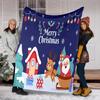 Merry Christmas Greetings Santa Claus Reindeer Blanket Camping Trip Home Decor Bedroom Machine Washable Sheet