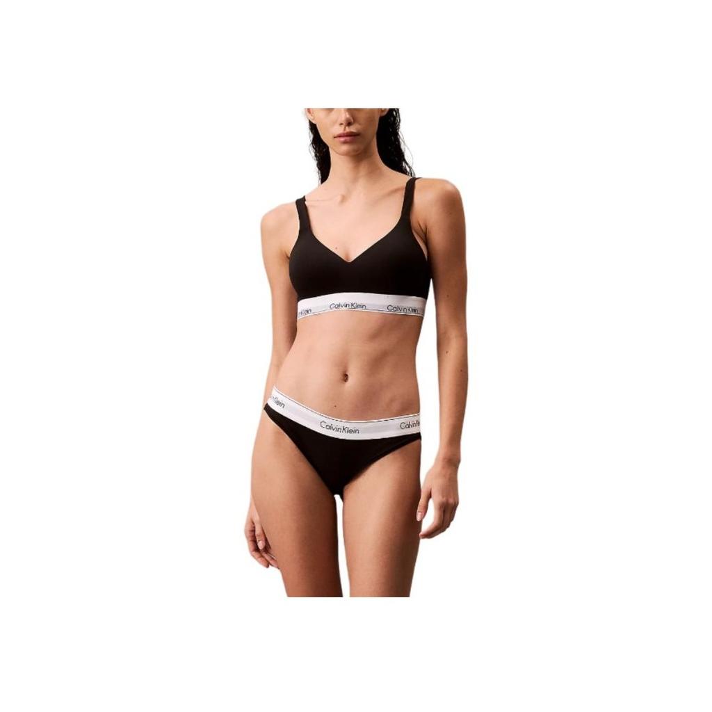 Calvin Klein Letter Underbreathable Comfortable Sports Bra Women Underwear Black 000QF7900E-UB1