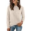 Damen Pullover gestrickt Farbe Langarm Rundhals, Basic Shirt, Oberteil