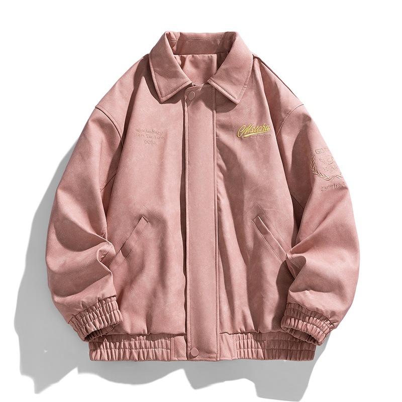 New Fattened Plus Size Leather Jacket Men's PU Leather Tooling Large Size Leather Jacket Men's Stand-Up Collar Locomotive Douyin Cross