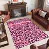 Leopard Theme Crystal Velvet Floor Rug Personalized Custom Name Text Warm Carpet Home Decoration