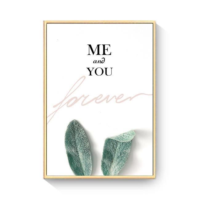 

Любовь Плакат Настенное Искусство Розовое Золото Губы Зеленое Растение Холст Картина Геометрические Линии Картина Для Спальни Современный Домашний Декор Куадрос 21*30cm