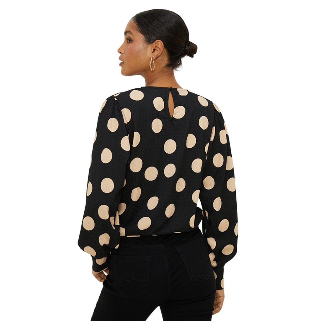 Dorothy Perkins Womens/Ladies Spotted Keyhole Long-Sleeved Top