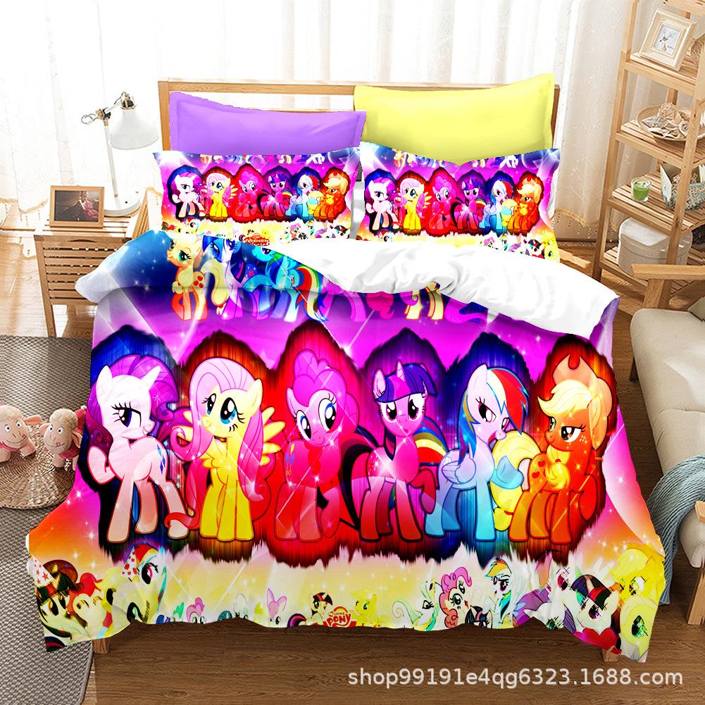 Sady povlečení My Little Pony Přikrývka Prošívaná přikrývka Přehoz na postel Povlak na peřinu Povlak na polštář Sady 2-3 kusů Dětské Velikosti pro dospělé Domácí dekorace
