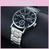 Men's Casual Blue Light Three-eyed Steel Strap Watch Quartz Movement Fashionable Gift Wholesale