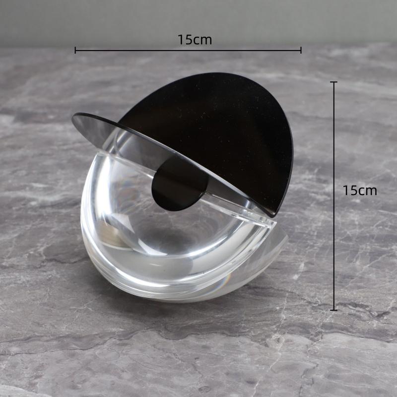 Geometric Crystal Marble Metal Decoration Metal Handicraft Hemicycle Decorative Figurines Home Decoration Accessories