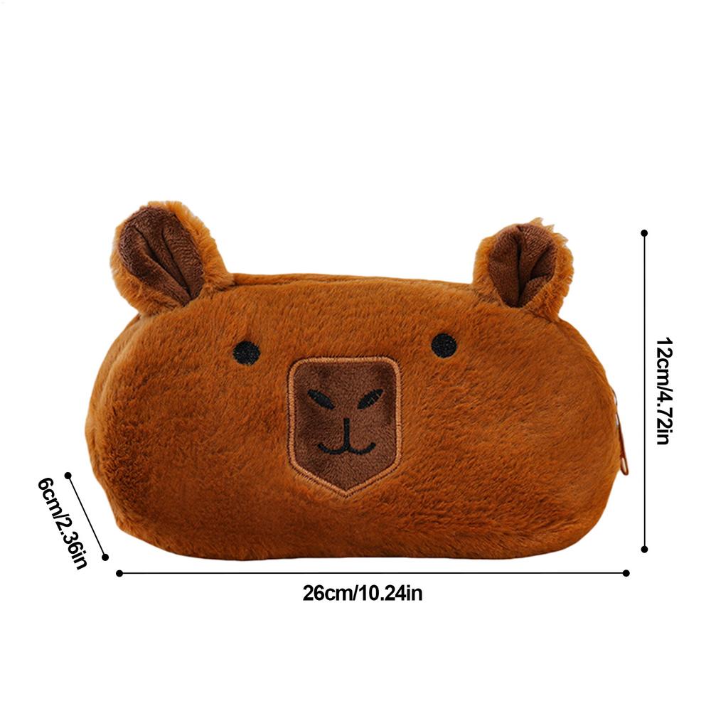 Bleistiftmäppchen Capybara Stiftbox mit Reißverschluss Plüsch-Bleistiftbox für Kinder Studenten Schulsachen Schreibwarenaufbewahrung College
