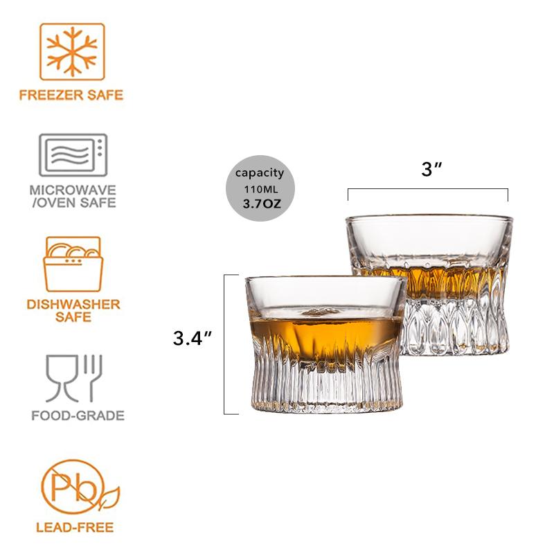 Clear Waist Whiskey Glasses Coffee Glasses Handmade Vintage Style Drinking Glasses Whisky Unique Gifts for Men Restaurant Bar