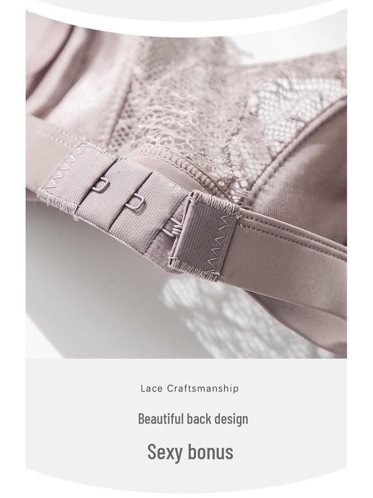 Tangge Women's French Silk Triangle Bra Set for Small Chests