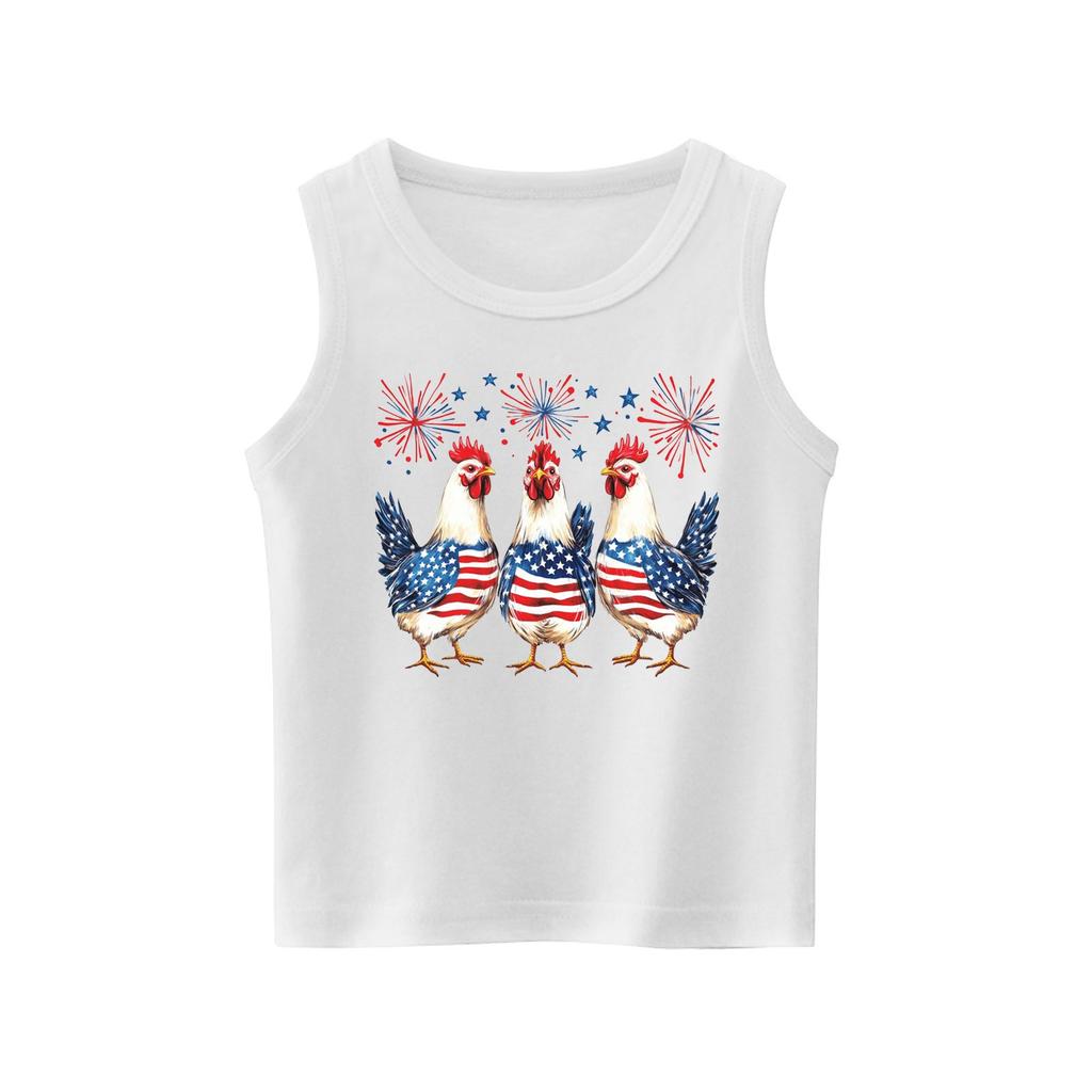 Mädchen Kinder Sommer Rundhals Ärmellose Shirts Tanktops