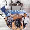 French legendary rock singer and actor Johnny Hallyday Round Carpet Soft Home Decoration Corridor Table and Chair Anti slip Outdoor Floor Mat rug H21
