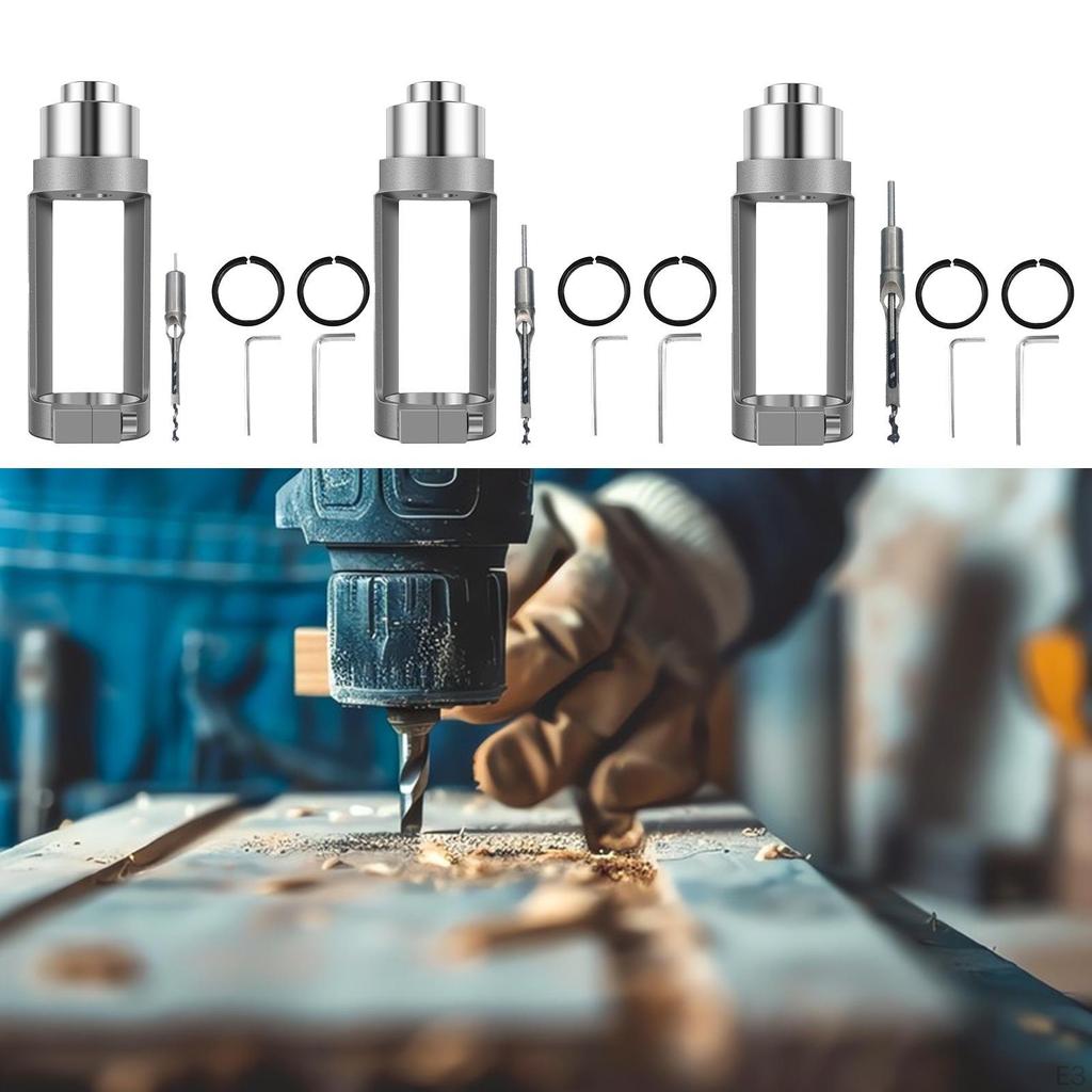 Adapter for Square Drill with Length 15 Cm, Furniture Construction Tool, Mortising Attachment