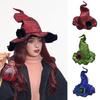 Cappello da Strega da Donna con Fiore da Polso per un Cosplay Comodo ed Elegante per la Celebrazione di Halloween e lo Spettacolo Teatrale