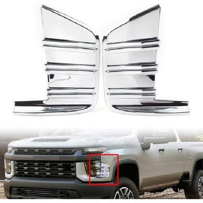 Krom Främre Stötfångare Dimljusskydd Lister Infattningar För Chevy Silverado 1500 +