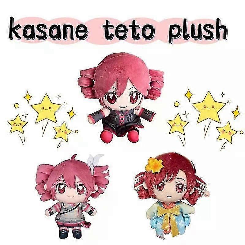 Shibingsheng 20cm Kasane Teto Plush Toy Soft Doll Stuffed Plushies Figure Anime Cosplay Cartoon Birthday Present Christmas Gift For Fans Girl