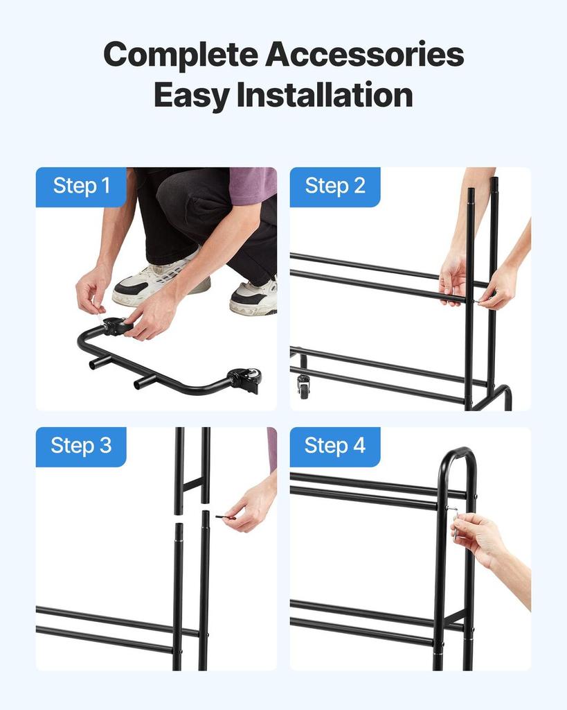 3D Printer Filament Storage Rack, 4 Tier Heavy Duty Storage Shelf, Rolling Filament Spool Holders Racks with Wheels, Filaments Organzied for 3D