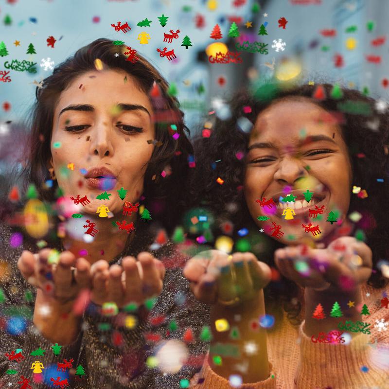 15g/bag Christmas Sequin Confetti Xmas Tree Snowflake Table Confetti 2024 Christmas Party Decoration for Home 2025 New Year Gift