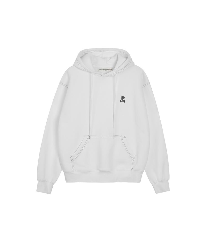Oversized Stitch Hoodie - White