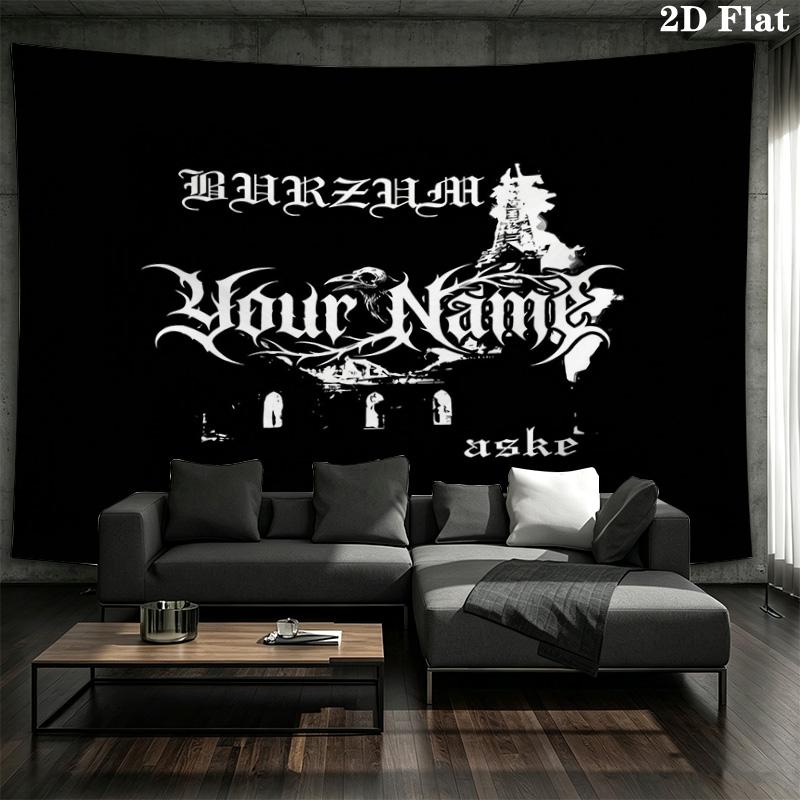 Ancient Forest Call Custom Name Wall Tapestry Aesthetic Wall Hanging Printed Fabric Blanket Decorative Tapestries For Bedroom Living Room Home Decor