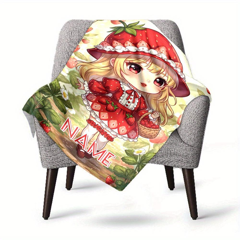 Strawberry Theme Home Customization Blanket Comfortable Soft Lightweight Allseason Multipurpose Blanket For Picnics Sofas Offices Beds Living Rooms