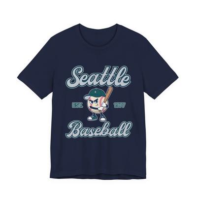 Retro Seattle Baseball T-Shirt Vintage Style Mascot Tee Team Colors