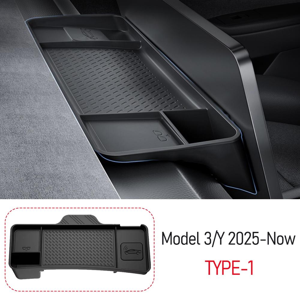 For Tesla Model 3 Y 2026 2026 Dashboard Storage Tray Center Console Behind Screen Storage Box Dashboard Organizer Glasses Holder