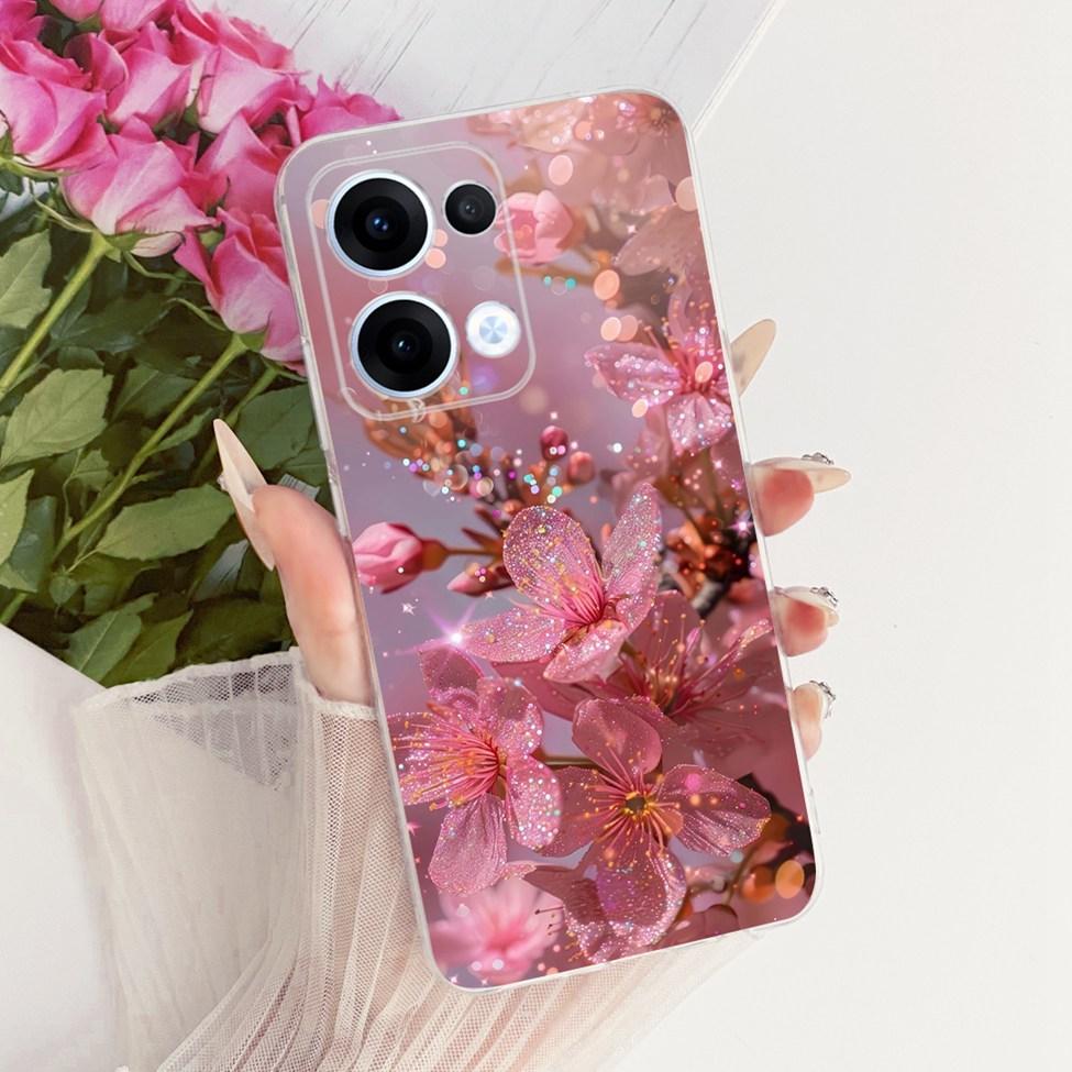 Transparent For Oppo Reno13 Case CPH2689 Cute Cat Fashion Butterfly Funny Painted Casing For Oppo Reno 13 PKM110 Cover
