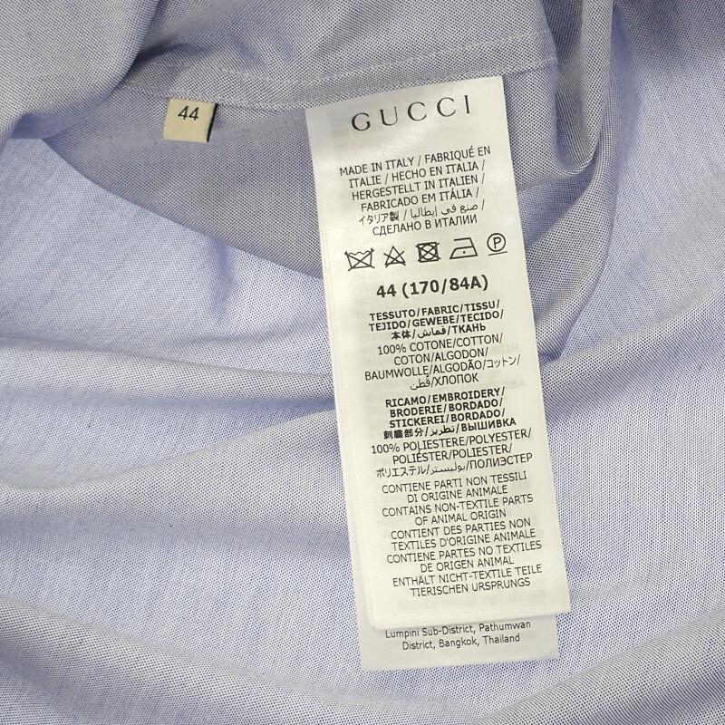GUCCI  691521 44 Long sleeve shirt blue cotton mens