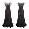 Retro-Pailletten-Perlen-Abendkleid mit Rüschen, 1920er Jahre