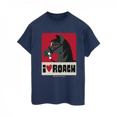 Netflix Womens/Ladies The Witcher I Heart Roach Cotton Boyfriend T-Shirt