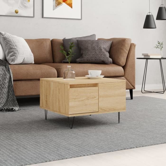 VidaXL Coffee Table Sonoma Oak 55x55x36.5 Cm Engineered Wood 830759