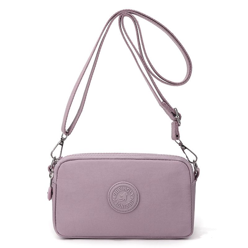 Portamonete in Nylon Leggero Grande Capacità Piccola Borsa Quadrata da Donna Borsa a Tracolla