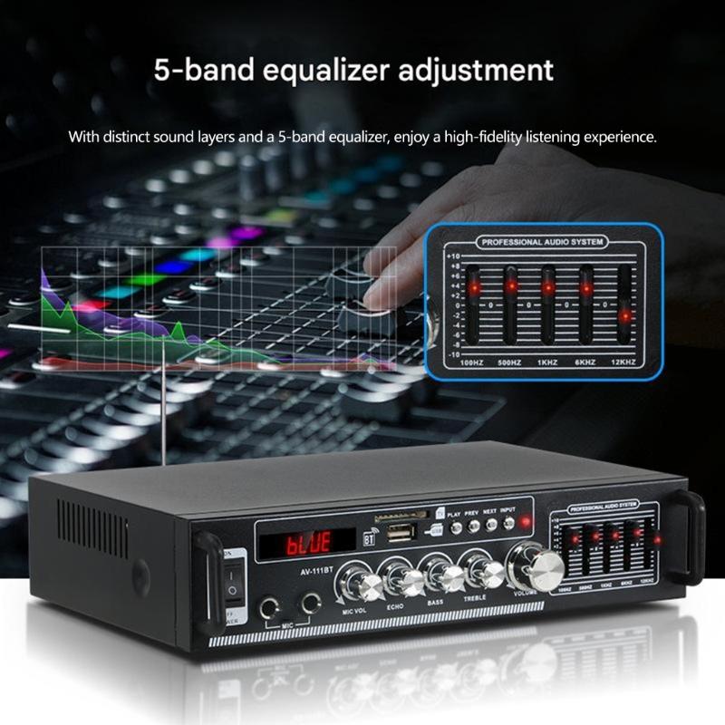 Compactly 60W Double Channel Amplifier Featuring 5Band Equalizers And Multiple Music Input Option Improved Experience