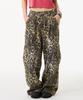 UNKNOWN PLANET Leopard Wide Cargo Pants Brown