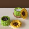 Pote de Vela Girassol Molde de Silicone de Concreto Resina Flor Caixa de Armazenamento Moldes Ornamento de Vela Porta-Velas