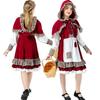 Set Costume Fiaba Cappuccetto Rosso Per Bambine e Adulti in Tessuto di Poliestere Per Cosplay e Feste a Tema