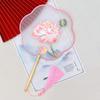 High-End Traditional Style Embroidered Round Fan, Hanfu Qipao Semi-Transparent Ancient Costume Lace-Shaped Embroidery, Classical Style Children's