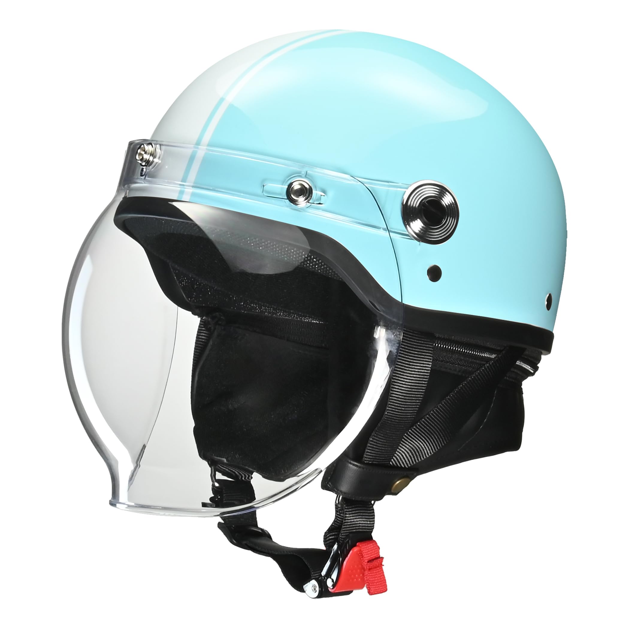 

LEAD Industries Motorcycle Helmet Half CROSS Cyan x White Free Size For motorcycles under 125cc (LEAD) CR-760 (57-60cm)