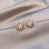 Crystal Zircon Snowflake Stud Earrings For Women Shiny Rhinestone Charm Earring Girls Christmas New Year Birthday Jewelry Gifts