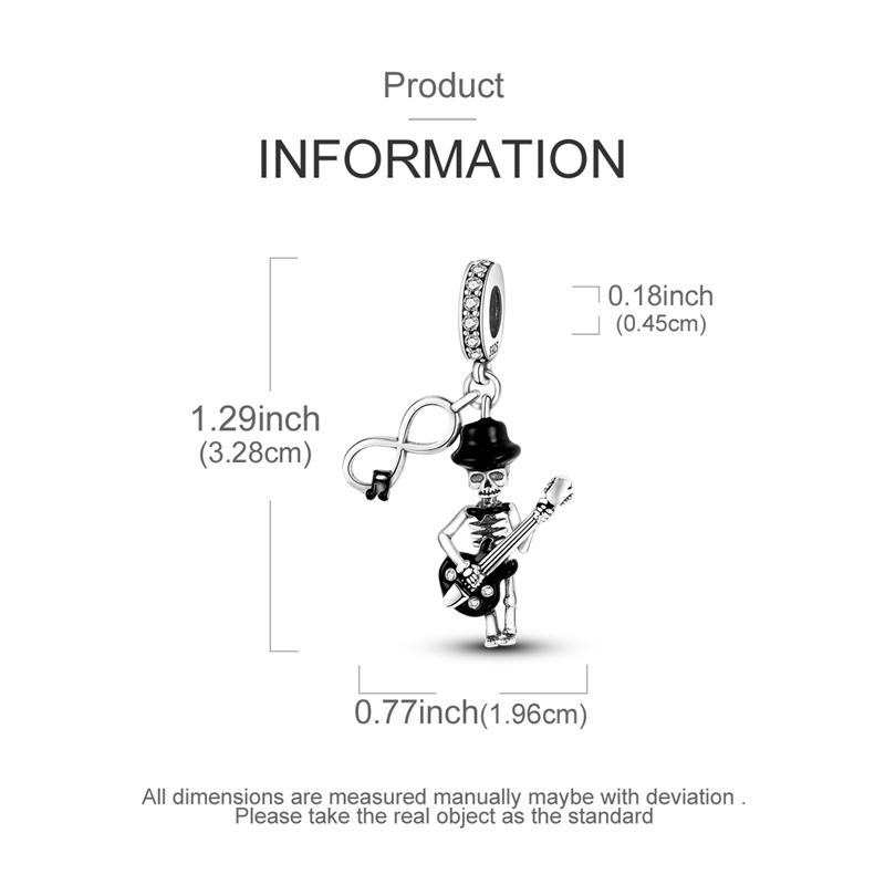 Original Copper Halloween Skeleton Witch Bat Pumpkin Charms Beads Skull Dangle Fit Women Original Bangle Bracelet