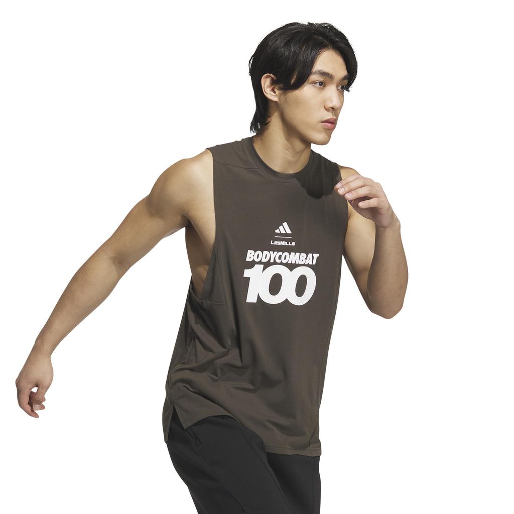Adidas Men's LESMILLS BC100 Tank Top, Size M, DVJ32, Shadow Olive (JX8377)