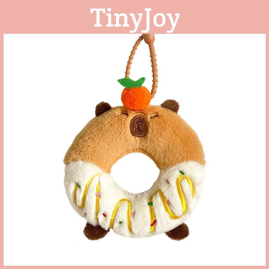 Plush Doughnut Capybara Stuffed Toy Animal Keychain Room Decoration Gifts Kid