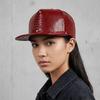 Cappellino da Baseball Semplice Regolabile in Pelle PU Protezione Solare Cappello Hip-hop Cappello da Sole Cappellino Snapback con Fantasia Coccodrilli Visiera Parasole