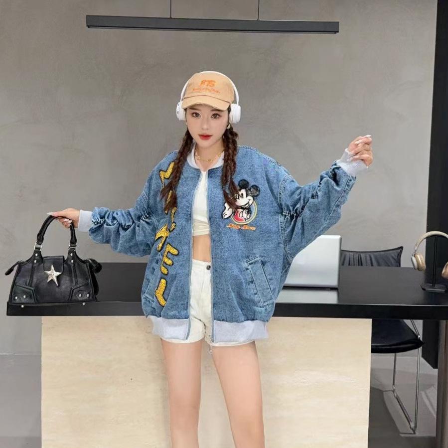 European trendy brand Mickey Sigongge baseball jacket women's spring loose design versatile jacket top
