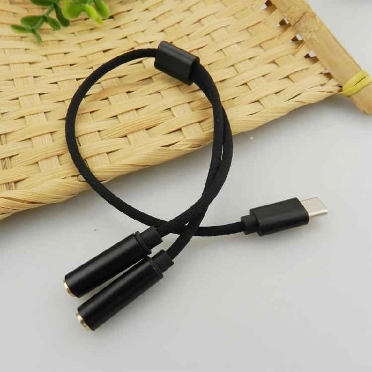 USB C to 3.5mm Sound Cable for Phone USB Type C to 3.5mm Headphone Stereo Cord Car Auxiliary Cable Signal Transmission