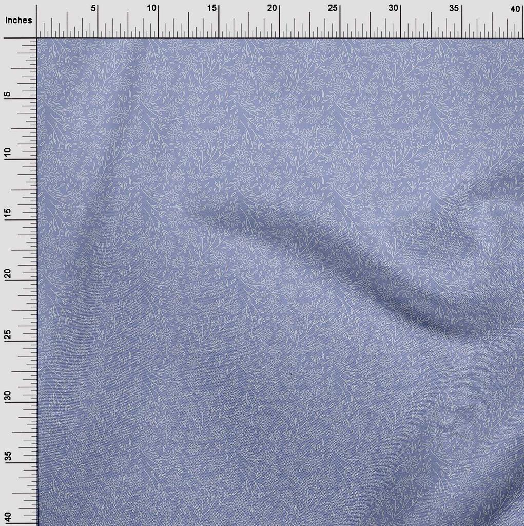 oneOone Cotton Flex Fabric Artistic Floral Sashiko Print Fabric Prints by Yard 40 Inch