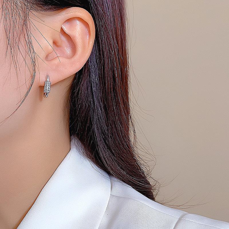 2024 High-End Oval Zircon Geometric Earrings: New Luxury Fashion Design