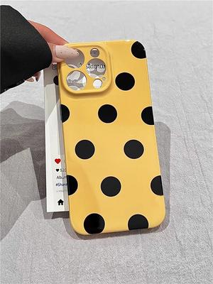 Koreanische INS Weiß Schwarz Gepunktete Handyhülle für iPhone 17 16 15 Pro 14 13 Pro Max Modisch Stoßfest Niedlich Einfach Weiche Hülle